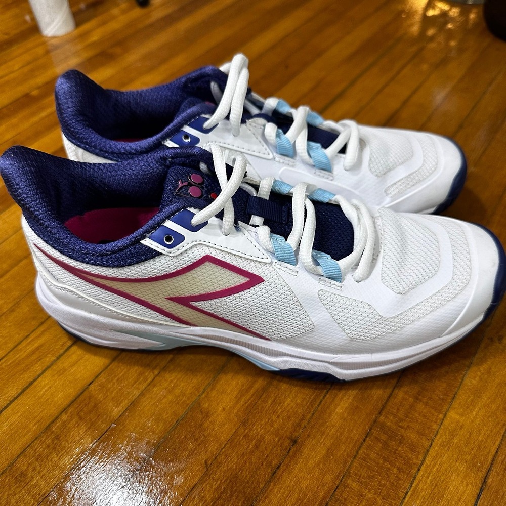 Diadora Women's White Navy Pink Athletic Shoes